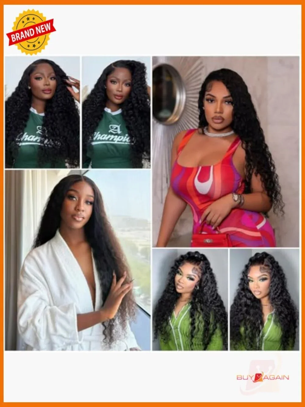 Deep Wave Lace Front Wig 13x6 HD 250 Density 100% Human Hair Full Head